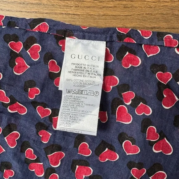 Gucci Blue Dress with Red Heart Design